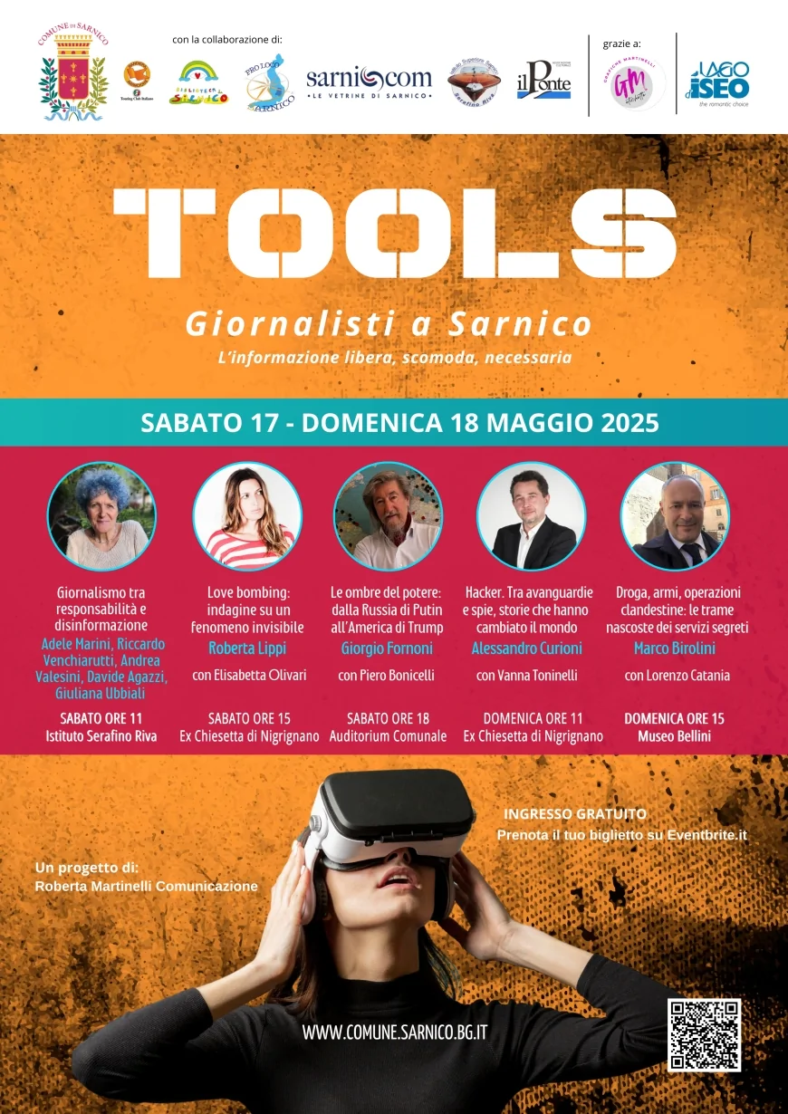 TOOLS. Giornalisti a Sarnico: festival del giornalismo d'inchiesta sul Lago d'Iseo, 17-18 maggio 2025