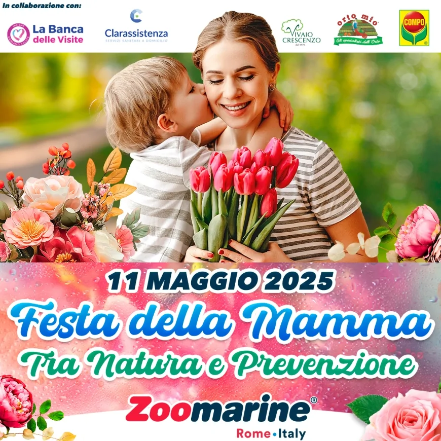 Zoomarine Festa della Mamma 2025: screening gratuiti, natura e un fiore per ogni mamma