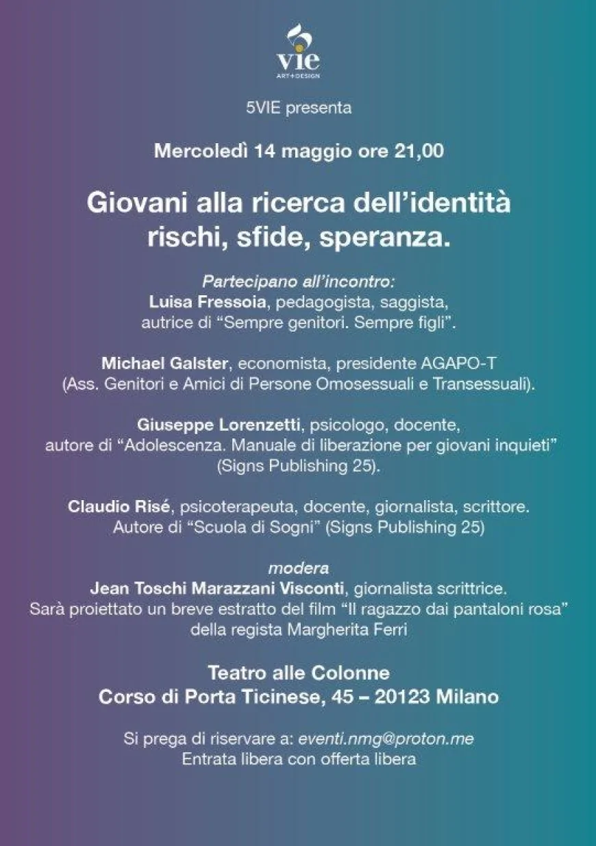 Giovani e Identità Personale: Riflessioni su Sessualità, Crescita e Speranza – Evento Milano 14 Maggio 2025