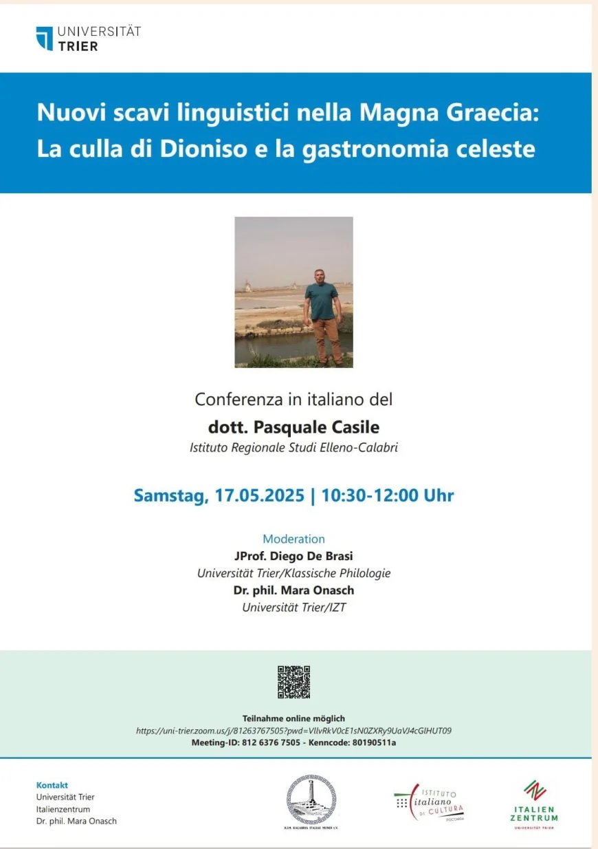 Treviri: nuovi scavi linguistici nella Magna Grecia, la culla di Dioniso e della gastronomia celeste