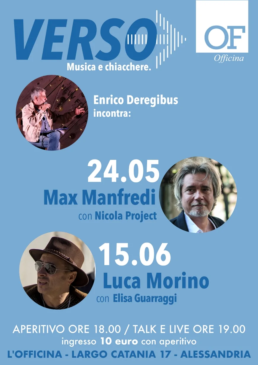 All’Officina di Alessandria nasce “Verso”, rassegna di incontri e musica diretta da Enrico Deregibus