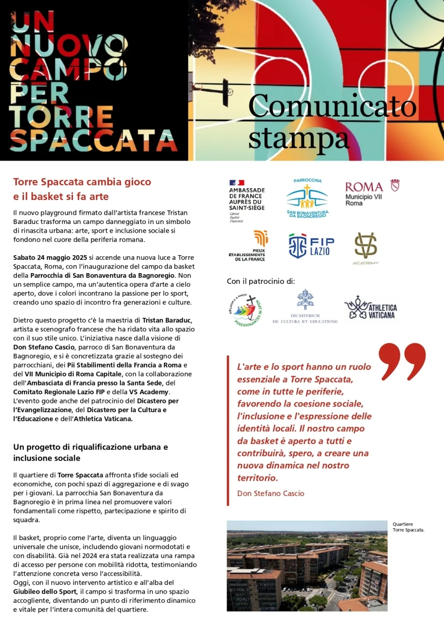 Torre Spaccata, il campo da basket diventa arte: rinascita urbana tra sport e colori