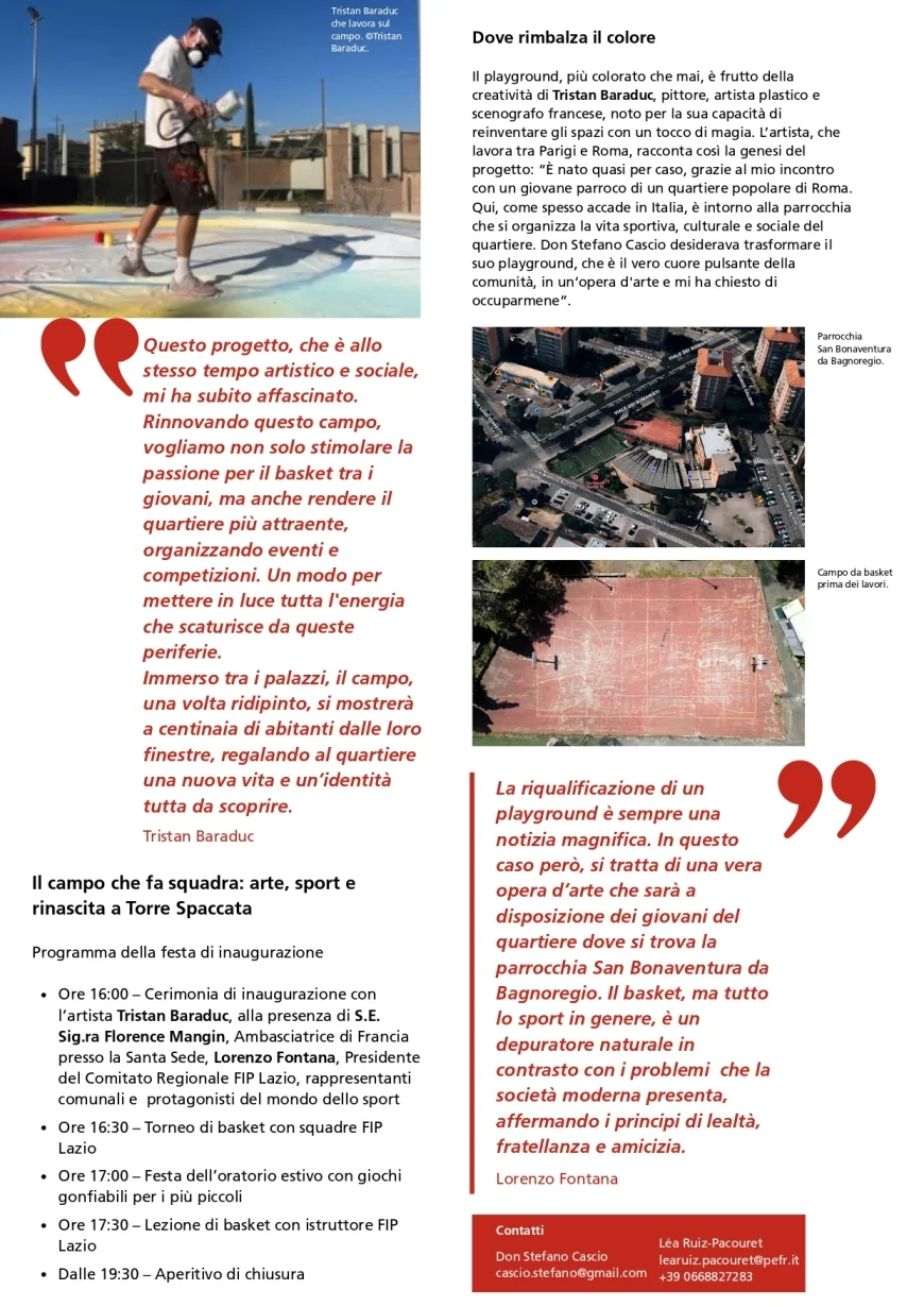 Torre Spaccata, il campo da basket diventa arte: rinascita urbana tra sport e colori