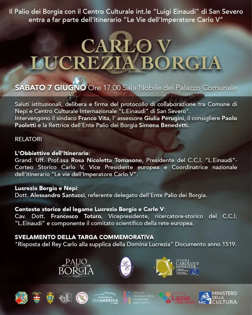 Nepi entra nell’itinerario ‘Le Vie dell’imperatore Carlo V’ - Palio dei Borgia 2025