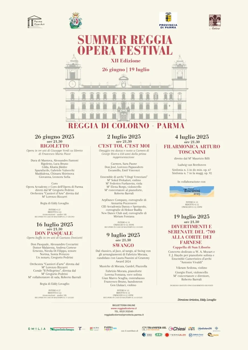 Summer Reggia Opera Festival 2025 alla Reggia di Colorno