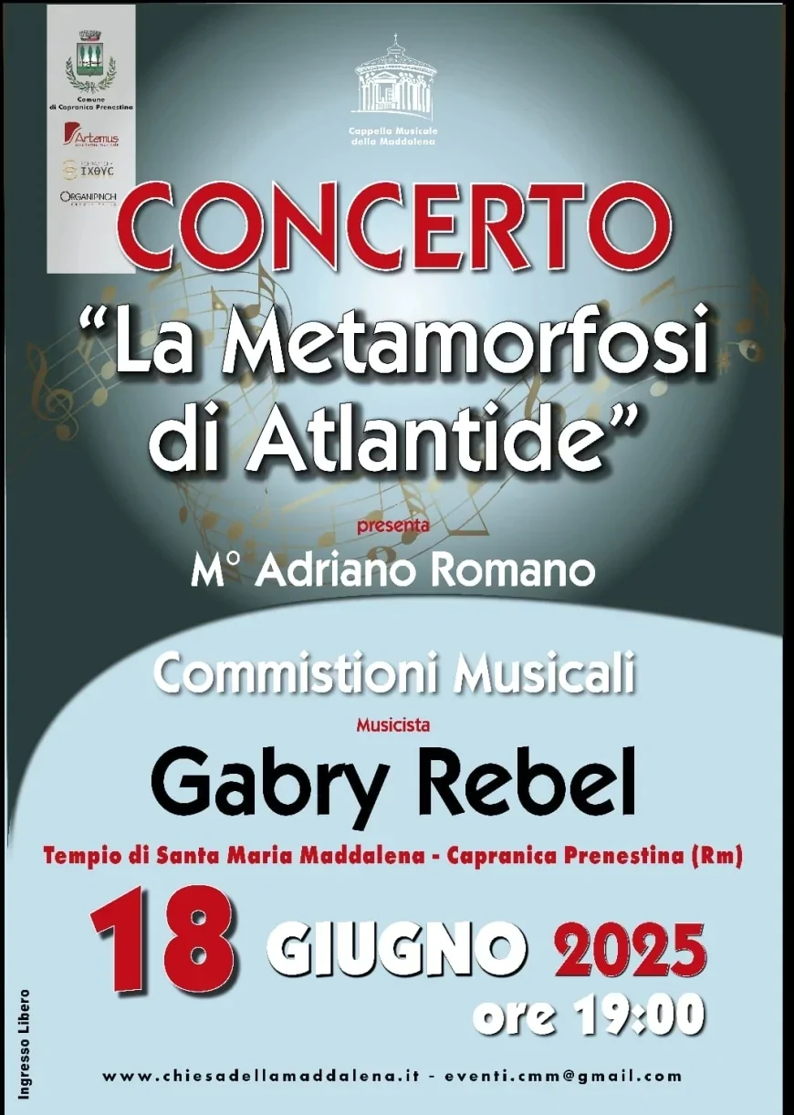 Il Mito di Atlantide in concerto al Tempio della Maddalena – 18 giugno 2025