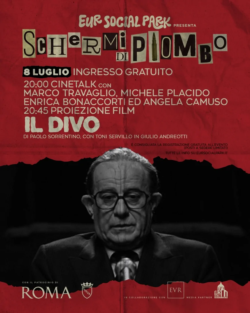 Schermi di Piombo: “Il Divo” e talk con Michele Placido, Enrica Bonaccorti e Marco Travaglio all’Eur Social Park