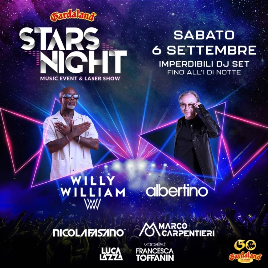 Gardaland Stars Night 2025 con Willy William – Musica e Spettacolo il 6 Settembre