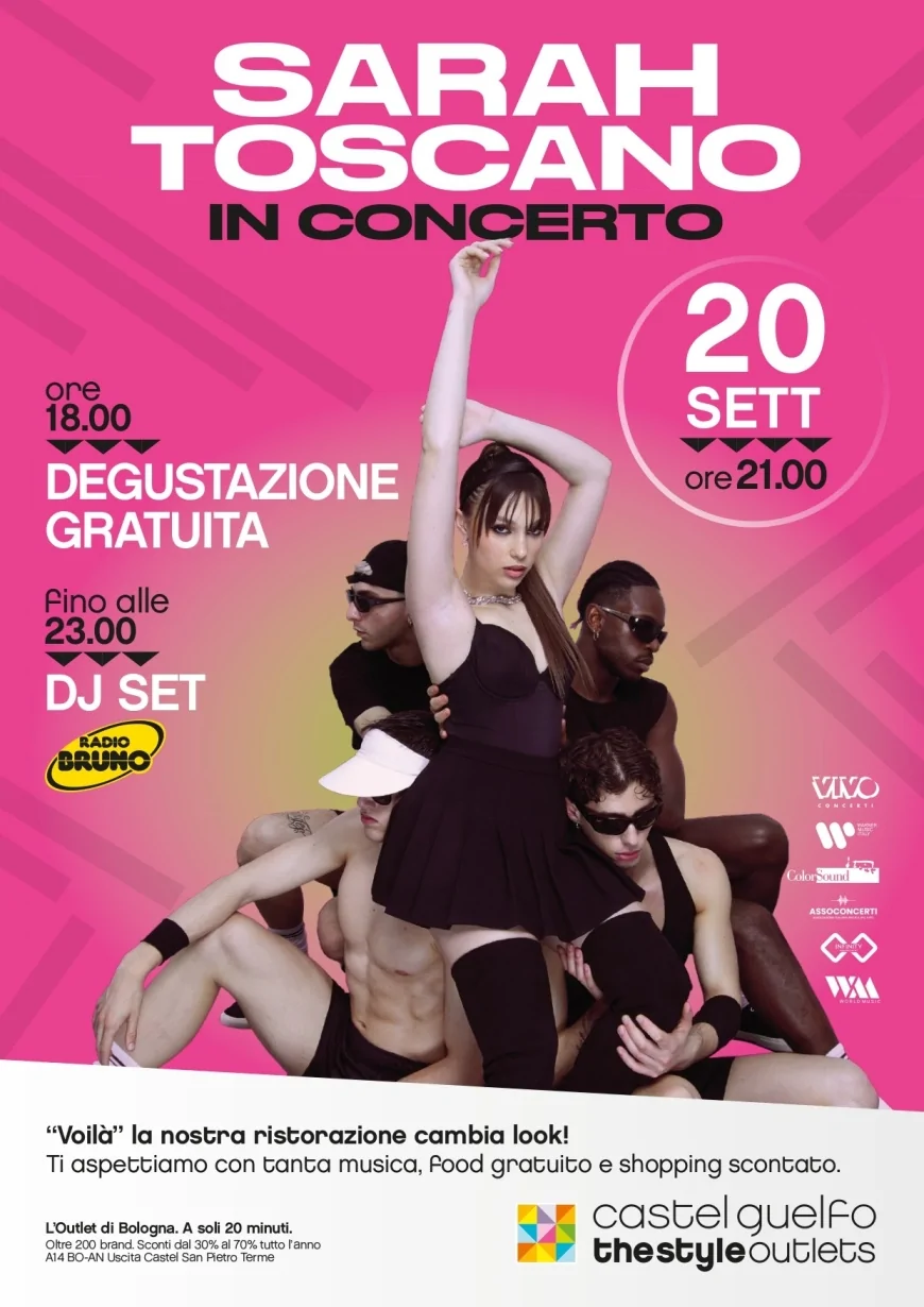 Sarah Toscano a Castel Guelfo The Style Outlets per il restyling della Food Court