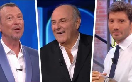 Gerry Scotti saluta Amadeus in diretta a La Ruota: “Mi guarda sempre”, frecciata a De Martino e Affari Tuoi