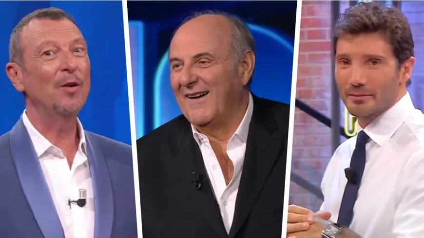 Gerry Scotti saluta Amadeus in diretta a La Ruota: “Mi guarda sempre”, frecciata a De Martino e Affari Tuoi