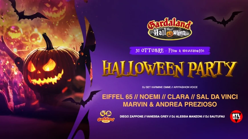 Gardaland Halloween Party 2025: musica da brivido con Eiffel 65, Noemi, Clara e Sal Da Vinci