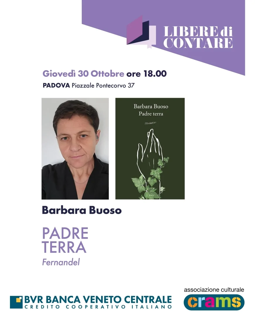 Padova: la scrittrice Barbara Buoso protagonista dell’ultimo incontro di “Libere di contare”