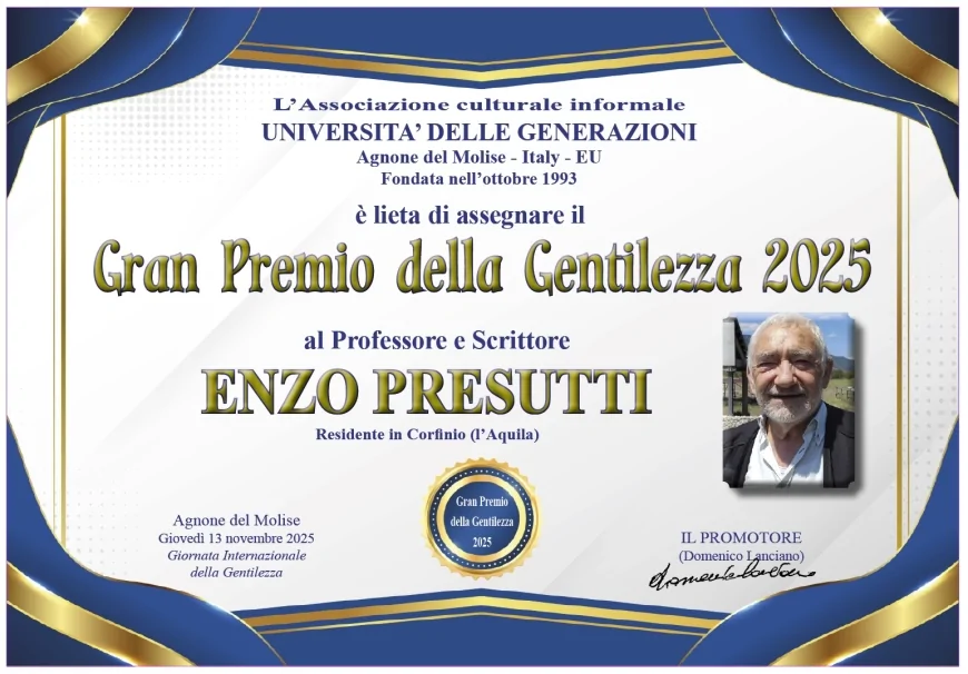 Gran Premio della Gentilezza 2025: riconoscimenti in Abruzzo, Calabria, Molise e Sicilia