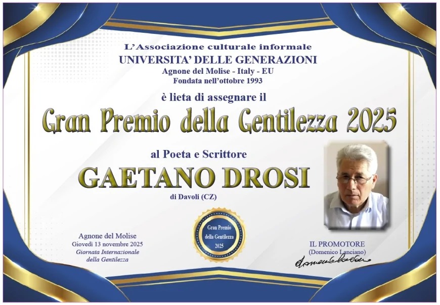 Gran Premio della Gentilezza 2025: riconoscimenti in Abruzzo, Calabria, Molise e Sicilia