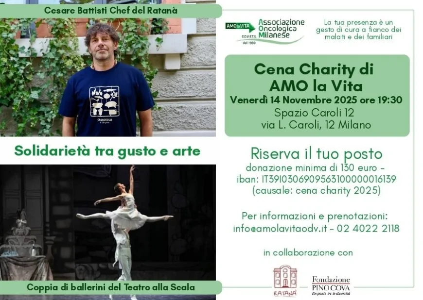 Milano – Solidarietà: “Insieme nella malattia a passo di danza” | Cena charity AMOlaVITA ODV