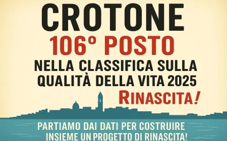Crotone al 106° posto per qualità della vita: analisi delle criticità e possibili soluzioni