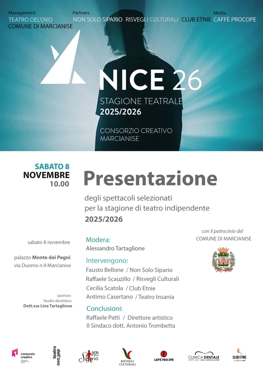 Presentazione “NICE 26” Marcianise: nuova stagione del Teatro Indipendente 2025/2026