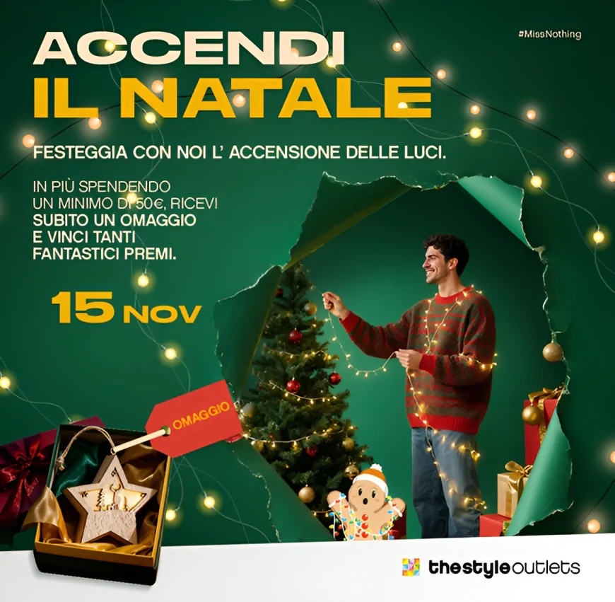 Accendiamo il Natale 2025 – Eventi, luci e solidarietà nei The Style Outlets di Vicolungo e Castel Guelfo