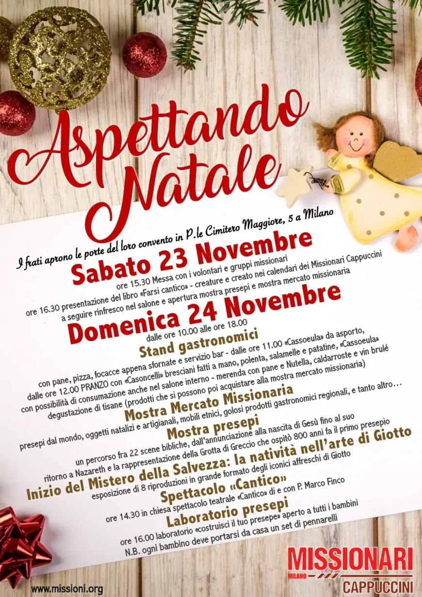 Aspettando il Natale 2025: weekend solidale a Milano con i Frati Cappuccini