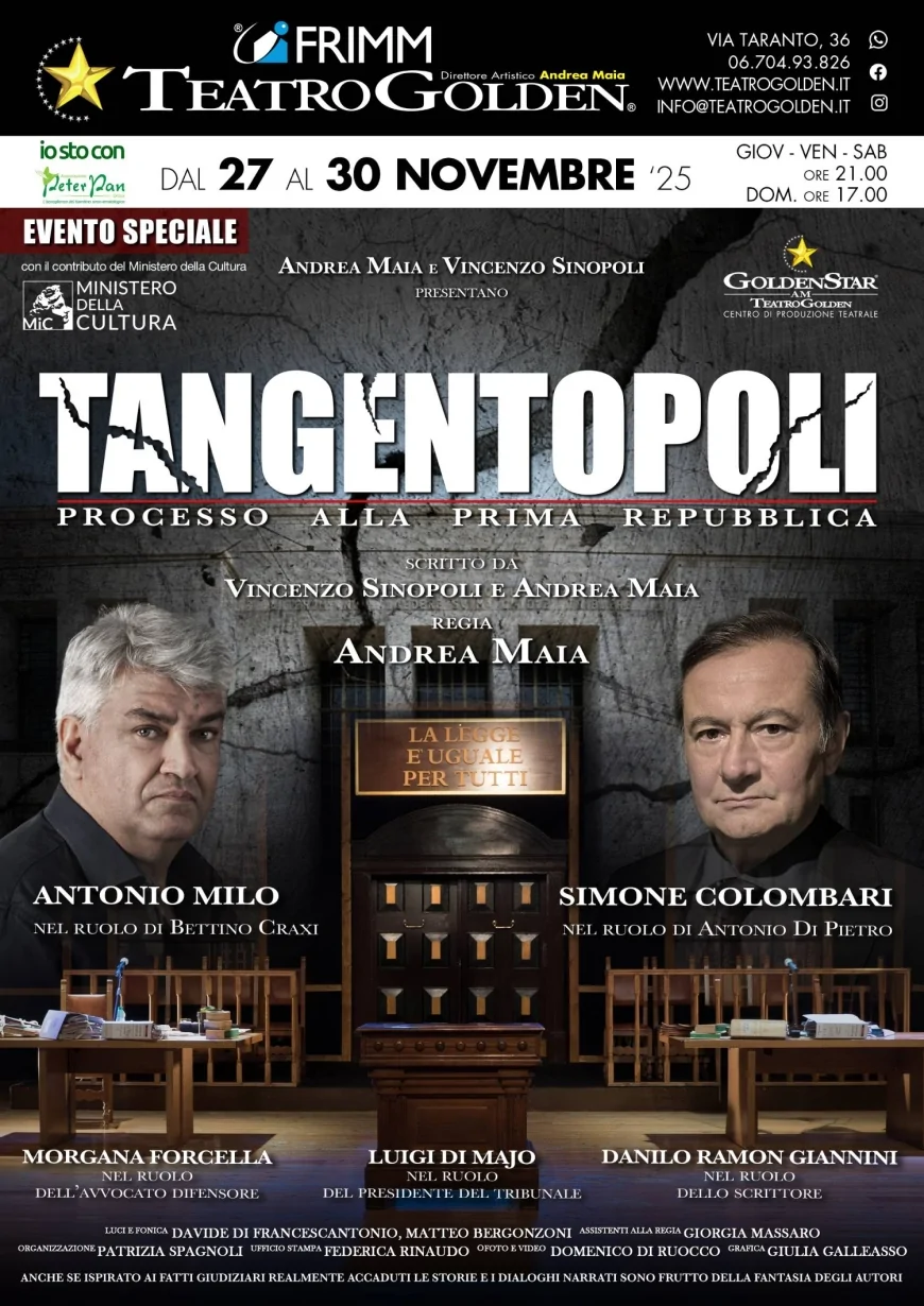 Tangentopoli al Teatro Golden: Antonio Milo e Simone Colombari nella satira sulla Prima Repubblica