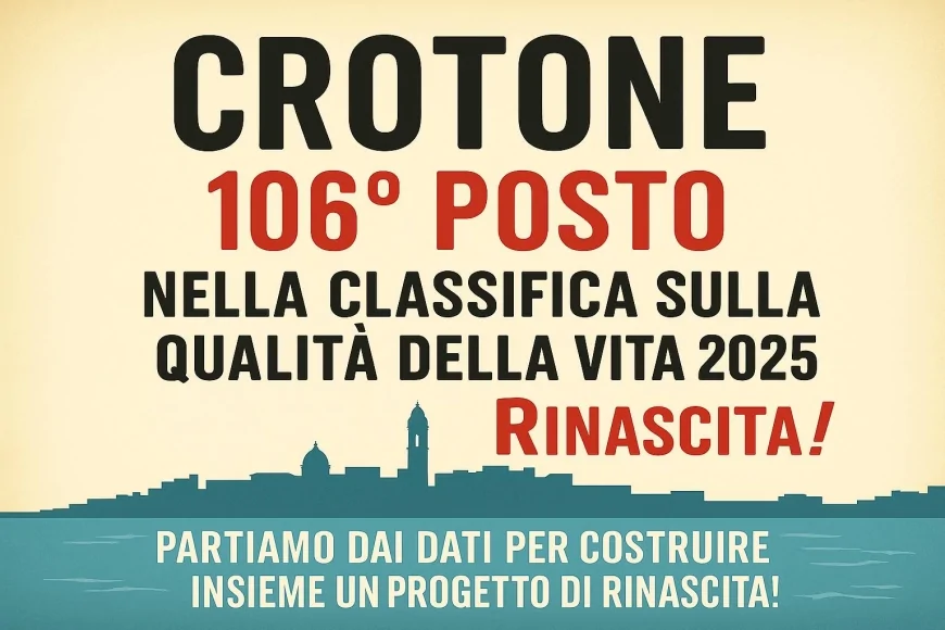 Crotone al 106° posto per qualità della vita: analisi delle criticità e possibili soluzioni