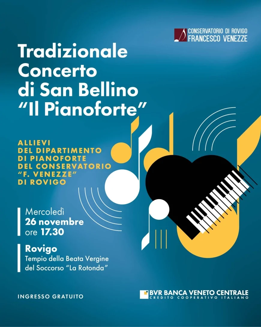 Concerto di San Bellino 2025 a Rovigo: il 26 novembre alla Rotonda il tradizionale omaggio musicale