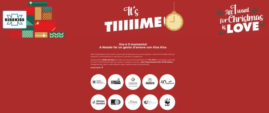 It’s Time: la campagna sociale di Radio Kiss Kiss che unisce milioni di persone per un Natale solidale