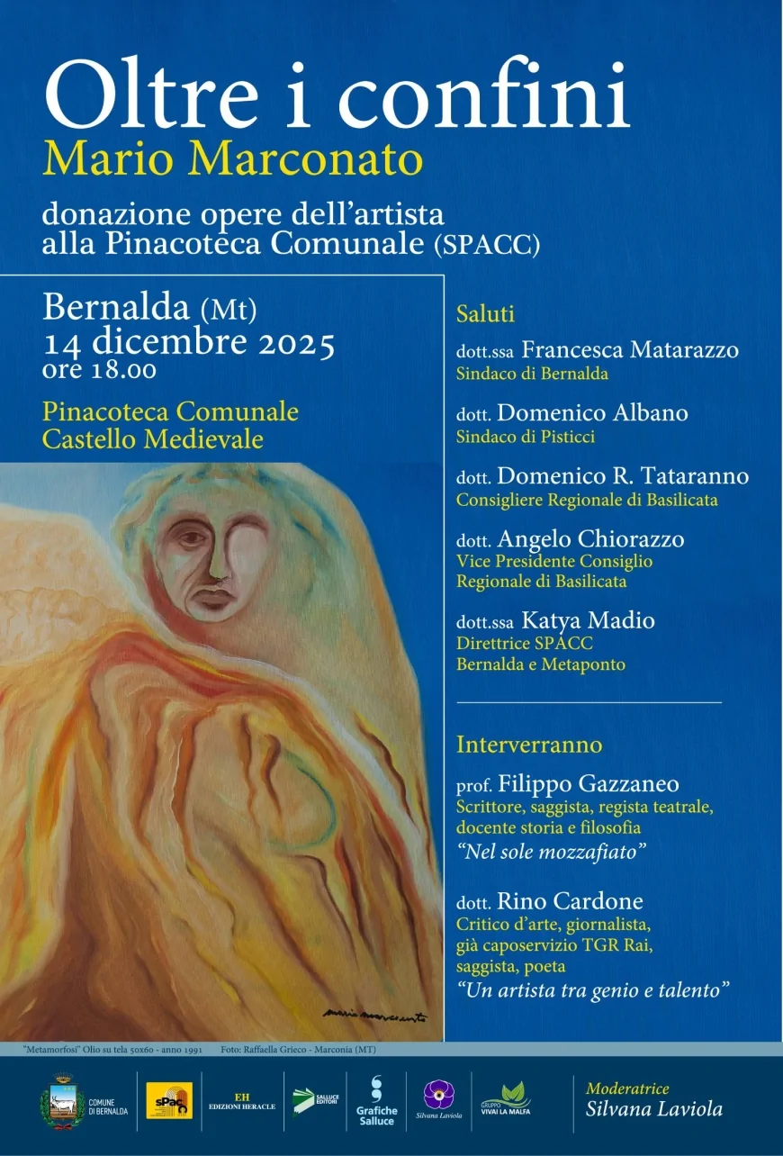 Donazione delle opere di Mario Marconato allo SPACC di Bernalda: inaugurazione della mostra “Oltre i confini”
