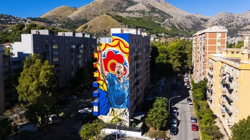 Palermo, il murale dedicato a Totò Schillaci in finale al concorso Street Art Cities 2025