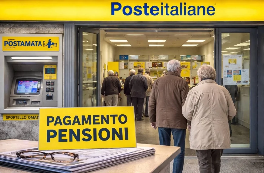 Pensioni di gennaio 2026: pagamenti al via dal 3 gennaio negli uffici postali di Torino