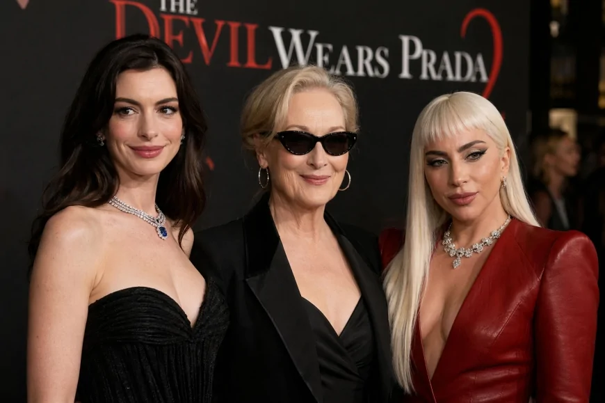 Il Diavolo veste Prada 2, red carpet a New York con Anne Hathaway, Meryl Streep e Lady Gaga