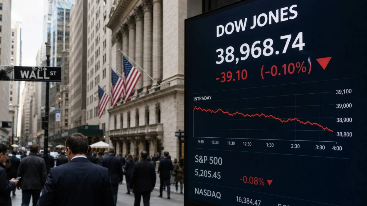 Wall Street apre in calo: Dow Jones perde lo 0,10%