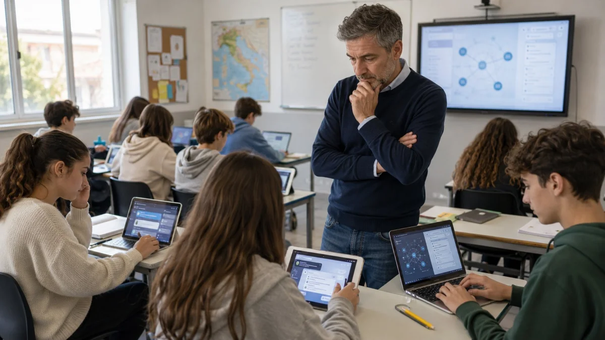 IA nelle scuole, studenti avanti e docenti in difficoltà