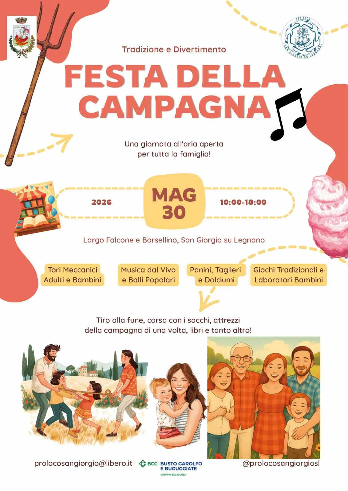 Festa della Campagna con giochi e balli tradizionali, tori meccanici e buon cibo a San Giorgio su Legnano il 30 maggio
