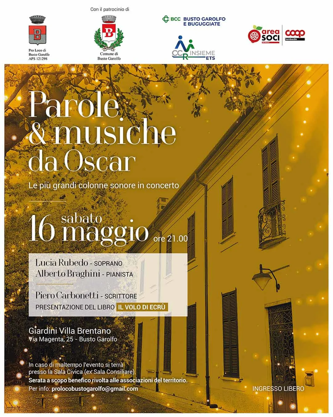 Parole & musiche da Oscar: in concerto il soprano Lucia Rubedo ad ingresso libero a Busto Garolfo il 16 maggio