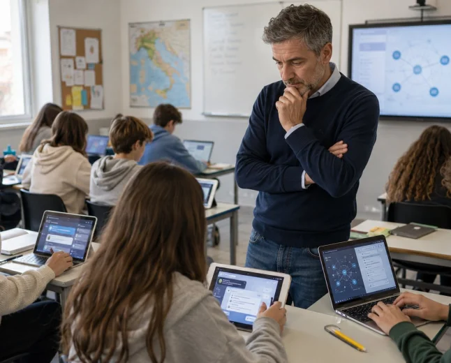 IA nelle scuole, studenti avanti e docenti in difficoltà