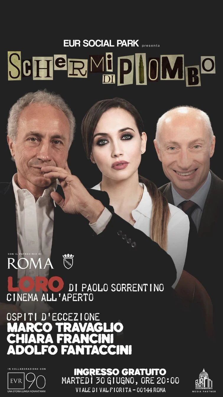 La storia come bussola del futuro:  Travaglio, Fantaccini e Francini nel talk di “Schermi di Piombo” prima della proiezione del film “Loro” di Paolo Sorrentino. 