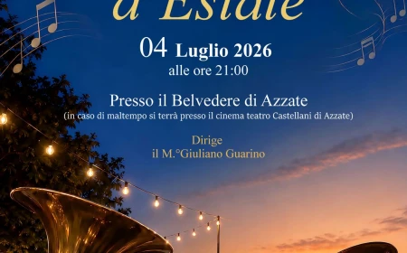 Concerto d’estate al tramonto sabato 4 luglio al Belvedere di Azzate della Banda di Capolago