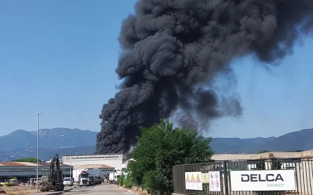Delca Energy, maxi incendio a Vicopisano: nube nera visibile da chilometri