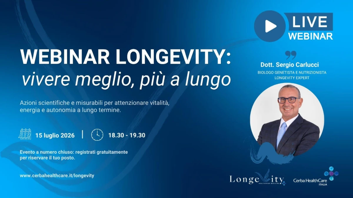 La scienza per vivere a lungo e in salute: da Cerba HealthCare Italia un webinar gratuito per sapere tutto sulla longevità