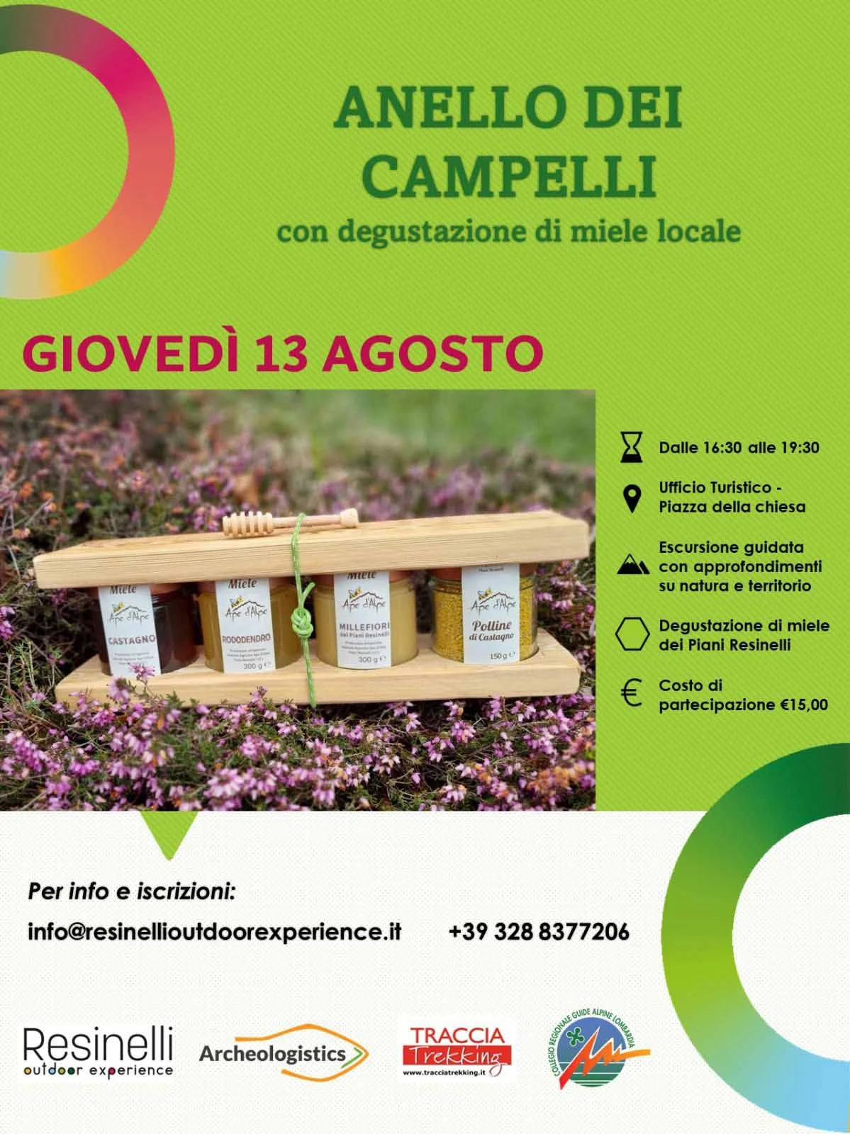 Lecchese, escursione guidata giovedì 13 agosto all’anello dei Campelli con degustazione di miele locale