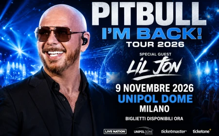 Pitbull a Milano nel 2026: I’m Back! Tour all’Unipol Dome