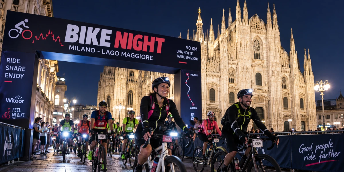 Bike Night Milano–Lago Maggiore 2026: 90 km in bici da Milano ad Arona nella notte