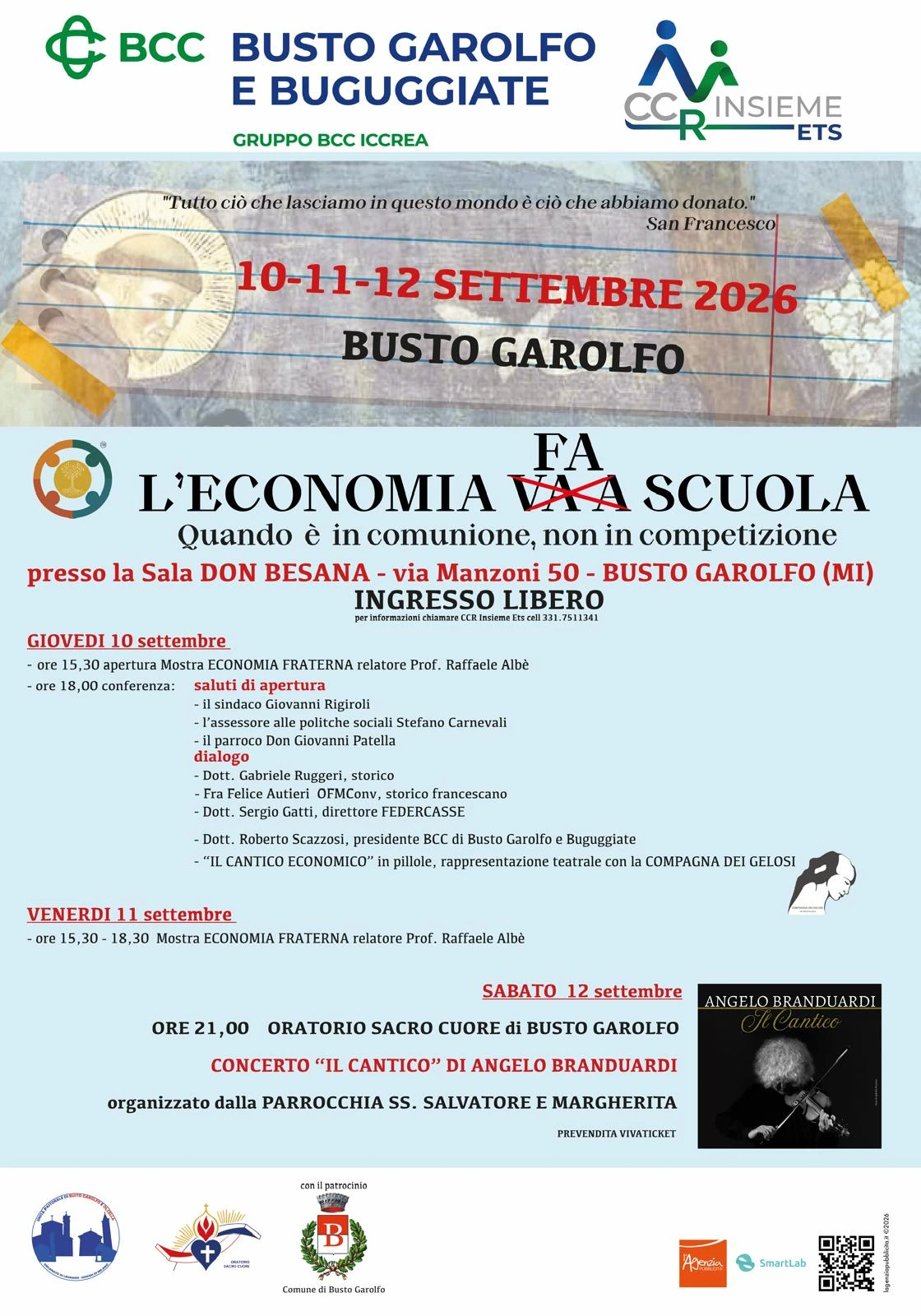 Economia fraterna a Busto Garolfo: tre giorni tra incontri, teatro e musica
