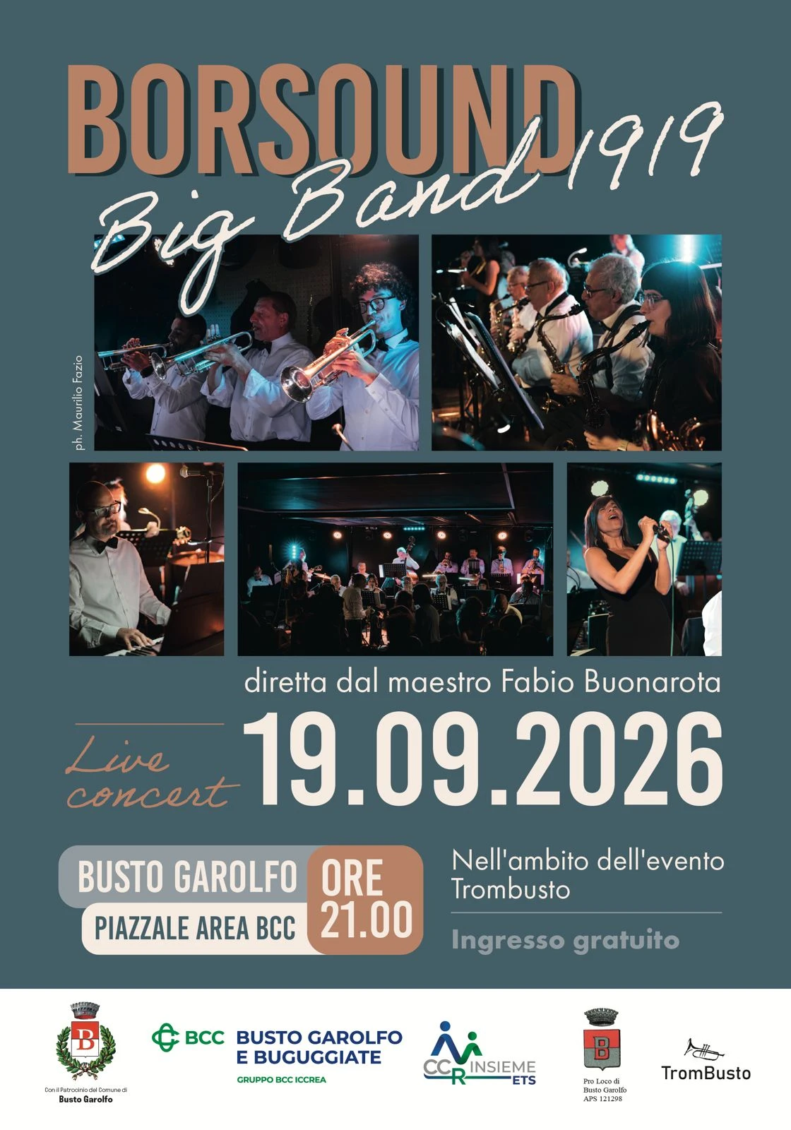 Swing e atmosfere da grande orchestra a Busto Garolfo: la BigBand Borsound1919 apre TromBusto la sera di sabato 19 settembre