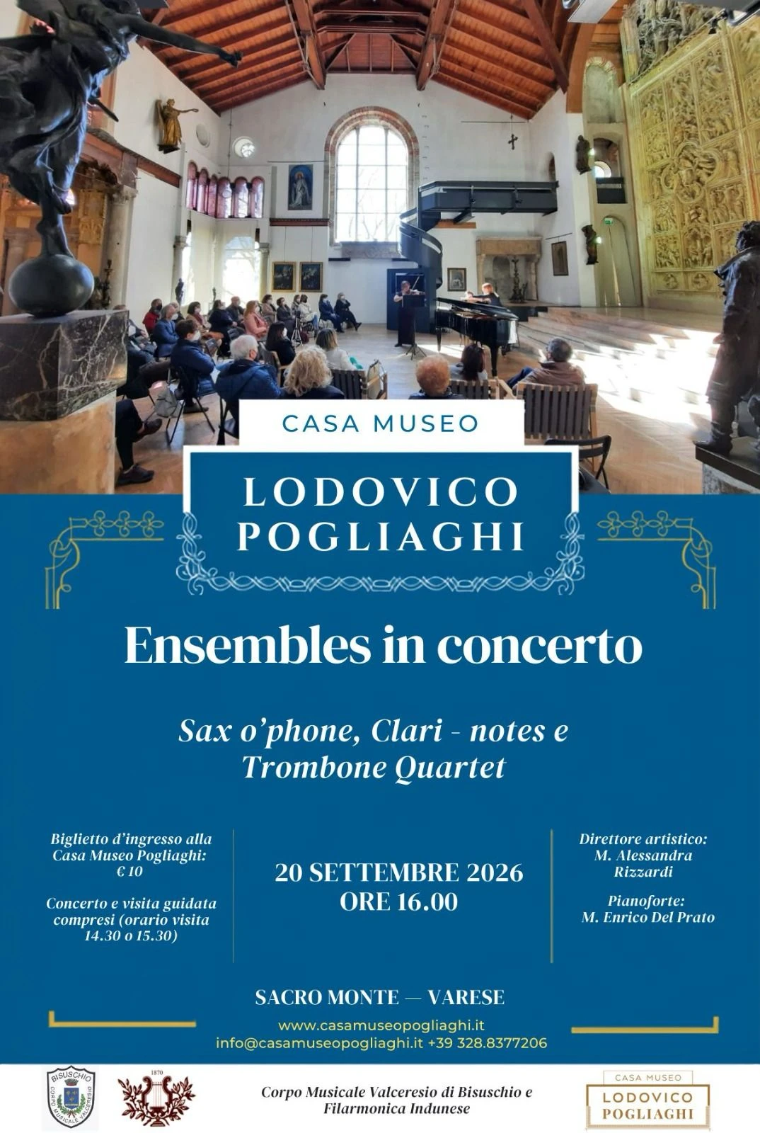 Sacro Monte di Varese, Ensembles in concerto alla Casa Museo Pogliaghi con visita guidata al museo domenica 20 settembre
