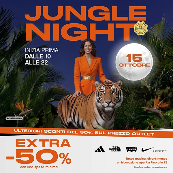 La Jungle Night torna a Vicolungo e Castel Guelfo The Style Outlets con un’edizione speciale di un giorno intero