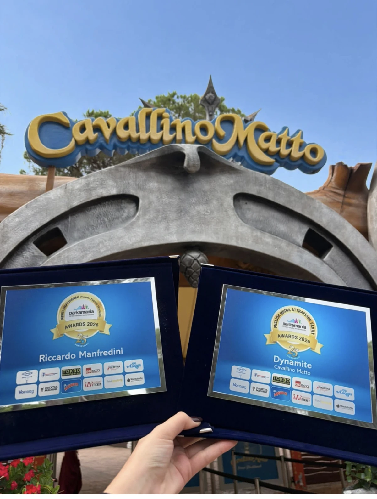 Doppia festa al Cavallino Matto: trionfo ai  Parksmania Awards 2026 per Riccardo  Manfredini e la nuova attrazione “Dynamite” 