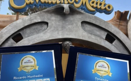 Doppia festa al Cavallino Matto: trionfo ai  Parksmania Awards 2026 per Riccardo  Manfredini e la nuova attrazione “Dynamite” 
